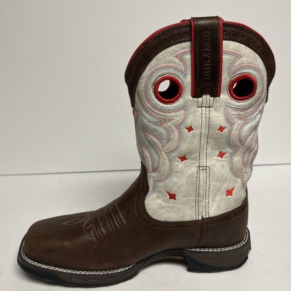 Durango Womens Maverick Steel Toe Boots White Size 6.5 M